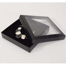 Smykkeeske Sober med vindu 160x160x32 mm svart (100-pakke)
