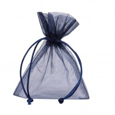 Smykkepose Organza mørk blå 120x125+45mm (10-pakke)