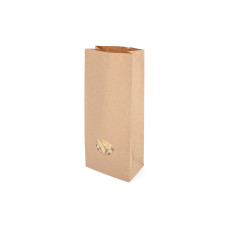 Brun bakepose med PE-barriere og vindu 130x76x307 mm, 50-pakke