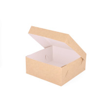 Klassisk kakeboks 260x260x110 mm Naturbrun (100-pakning)