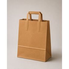 Papirpose med flate håndtak i kraftpapir 320x120x410  mm brun (250-pakning)