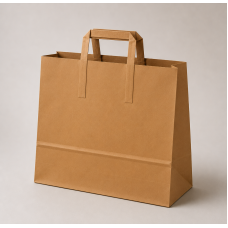 Papirpose med flate håndtak i kraftpapir 450x170x480 mm brun (150-pakning) Papirpose med flate håndtak i kraftpapir 450x170x480 mm brun (150-pakning)