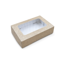 Quick Cake Box 230x150x50 mm vindu naturlig brun (15-pakning)