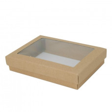 Sober eske og lokk vindu 159x112x25 mm naturligbrun (100-pakke)