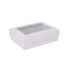 Sober eske med lokk vindu 112x82x32 mm hvit (100-pakke)