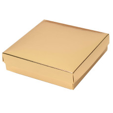 Sober eske og lokk 125x125x32 mm gull (100-pakke)