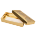 Sober eske med lokk vindu 159x78x32 mm gull (100-pakke)