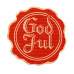 Etikett God jul naturlig  brun/ rød 48 mm (500-pakke)