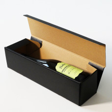 Gift box Lin preget 340x90x90mm svart 1 flaske (100-pakke)