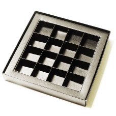Innlegg med ramme 160x160x19 mm sort (100-pakning)