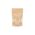 Doypack Standup Zip-pose Med vindu Naturlig brun 85x50x140 mm 100-pakke